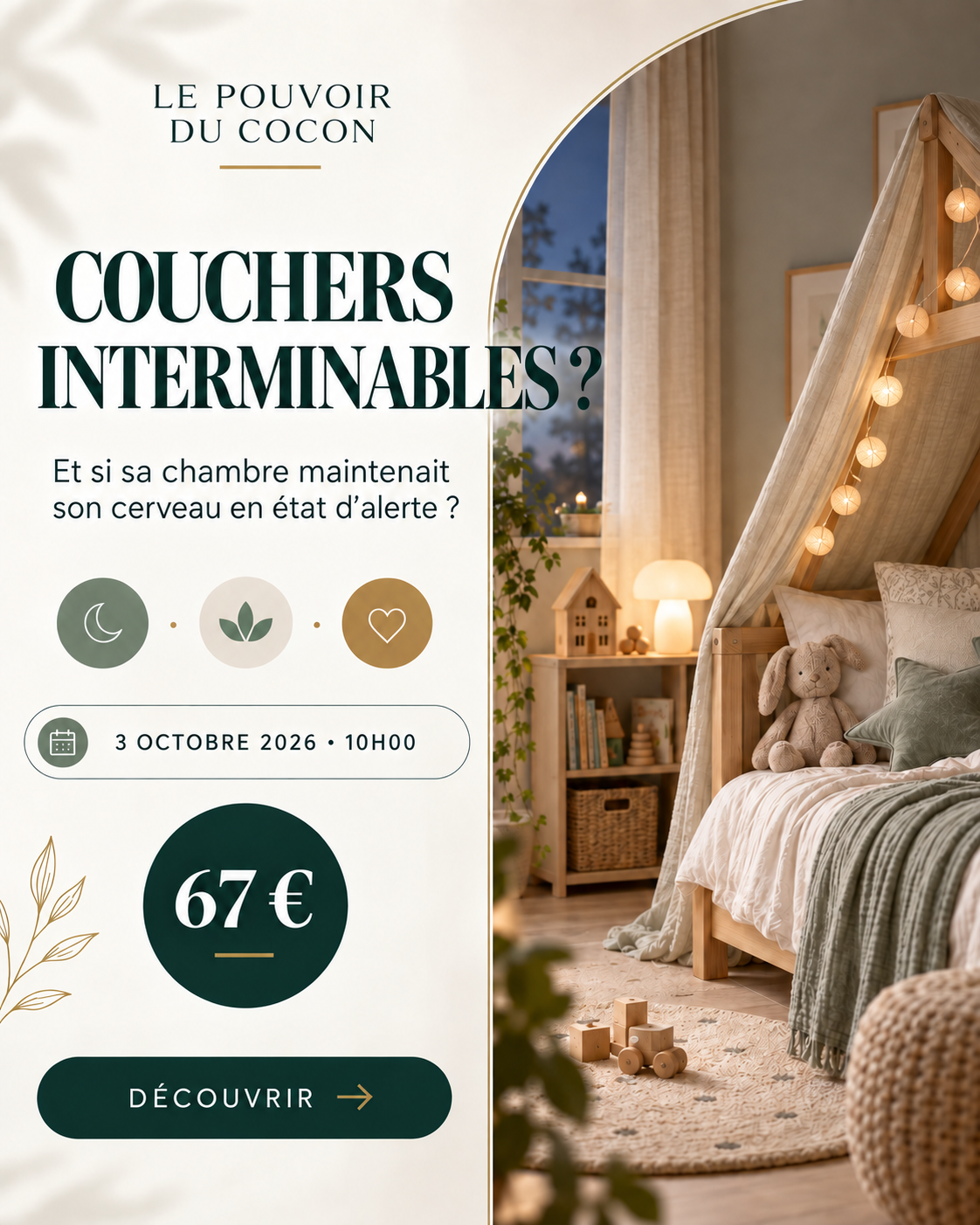 Visuel publicitaire V2 sur les couchers interminables
