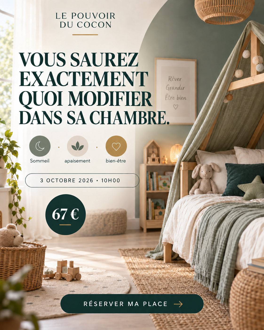 Visuel publicitaire V1 sur les bénéfices de la masterclass