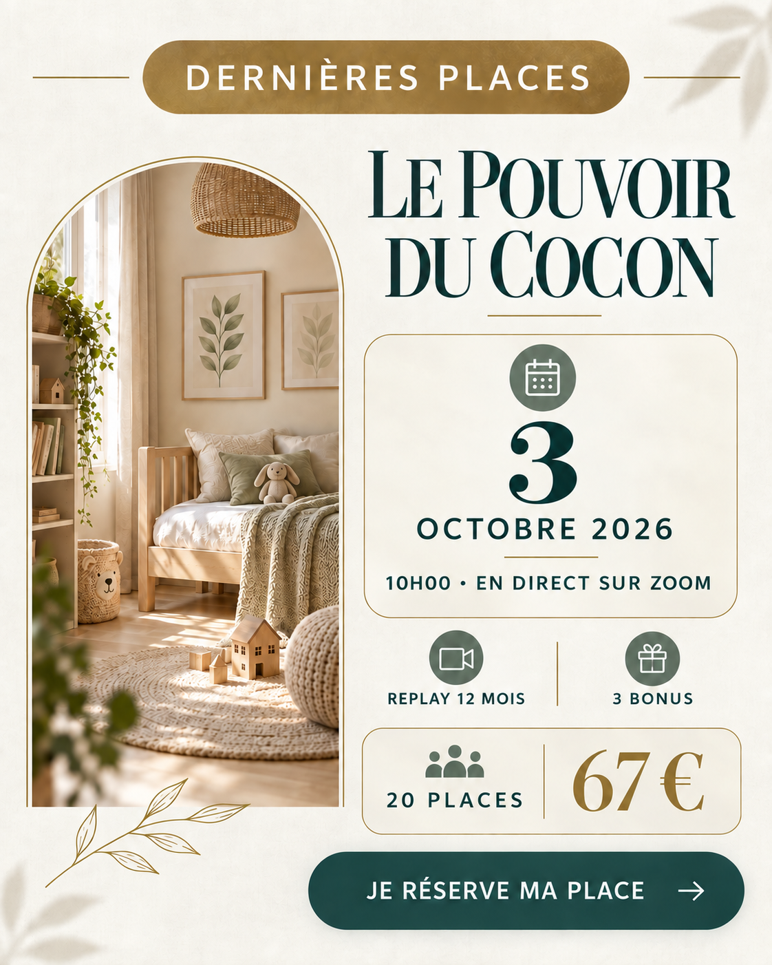 Visuel publicitaire V2 dernières places et date